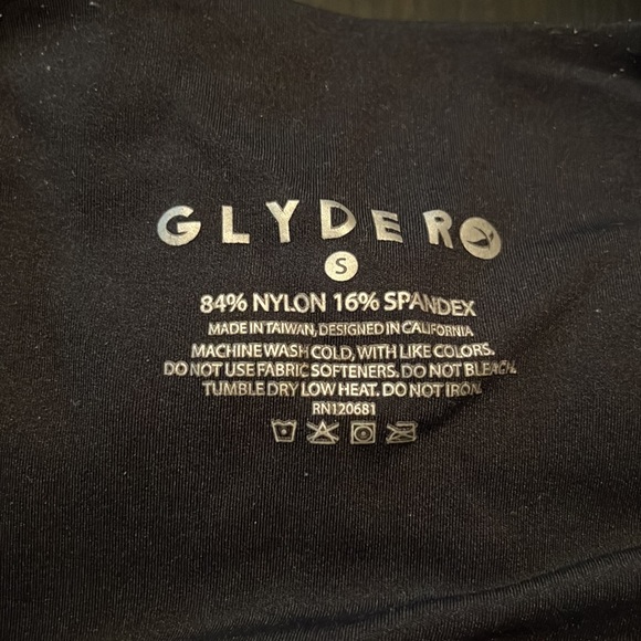 Black Glyder Athletic Leggings with Teal & White Stripes Down Side, Size Small - Picture 6 of 6